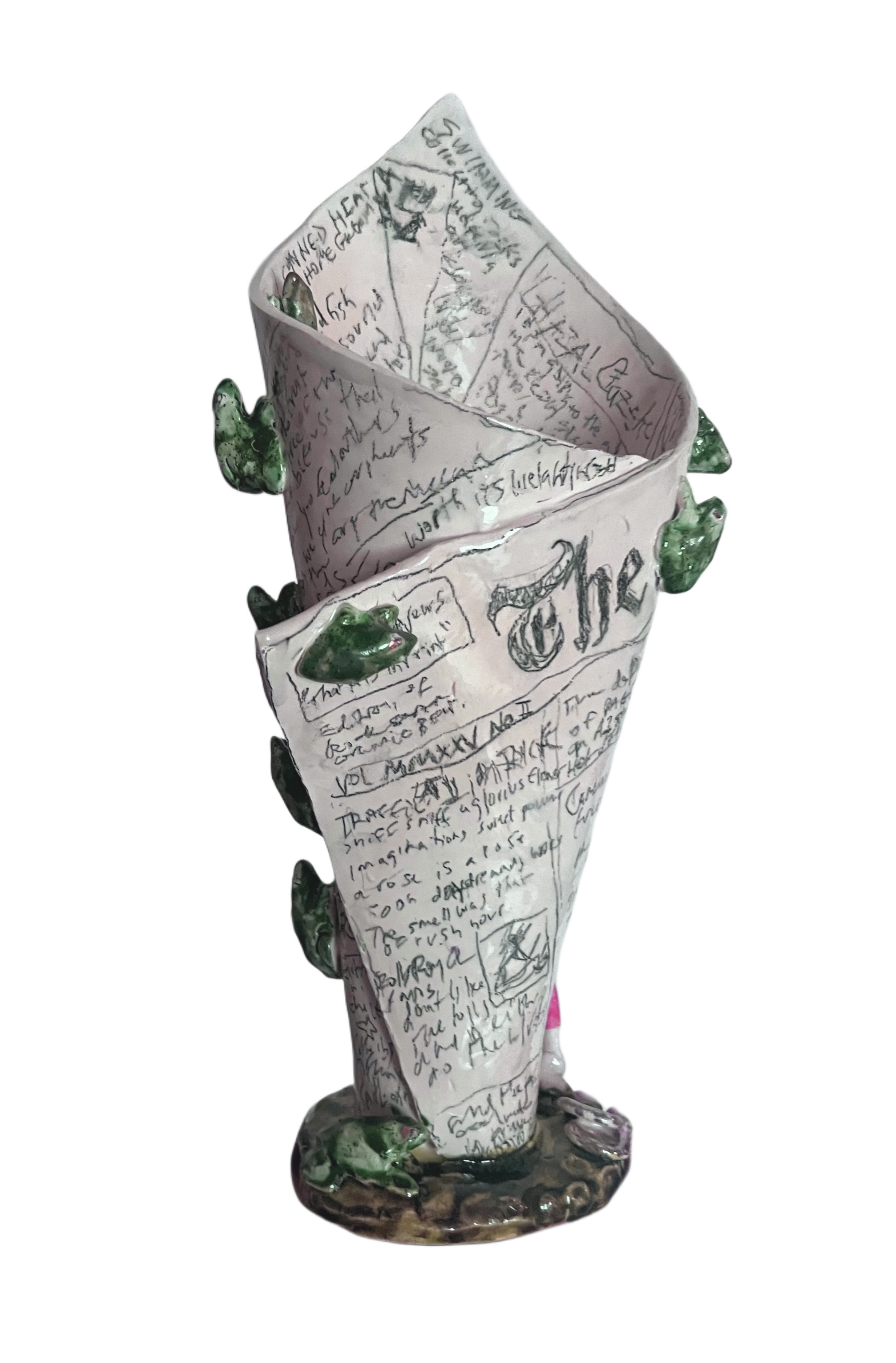 News Paper inspired Ceramic Vase