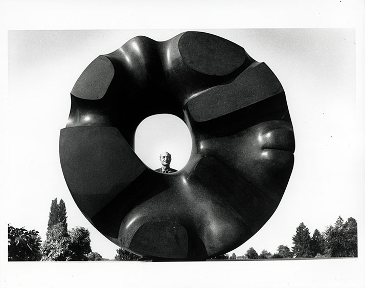 Isamu Noguchi with Black Sun in Seattle